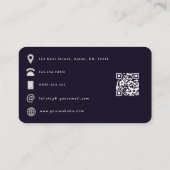 Carte de visite QR Code Agate Violet et Argent (Dos)