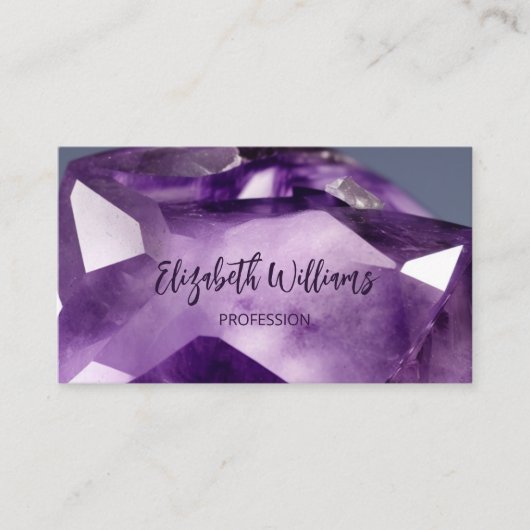 Carte De Visite QR Code Amethyst Gem Stone (Devant)
