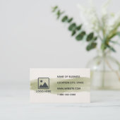 Carte de visite QR Code Aquarelle Vert Sauge (Debout devant)