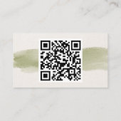 Carte de visite QR Code Aquarelle Vert Sauge (Dos)