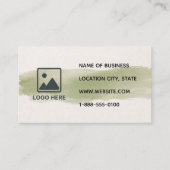 Carte de visite QR Code Aquarelle Vert Sauge (Devant)