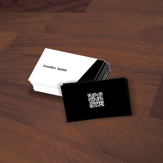 Carte De Visite Qr Code Artiste moderne noir et blanc