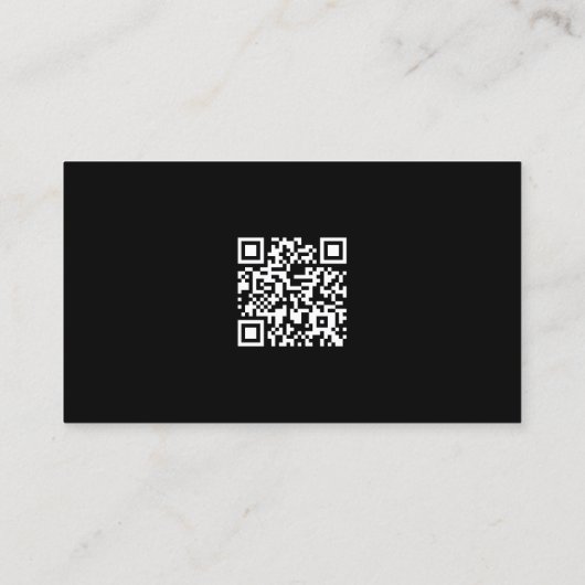 Carte De Visite Qr Code Artiste moderne noir et blanc (Dos)