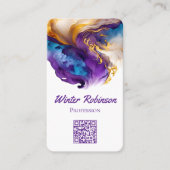 Carte De Visite QR code artsy alcoho agate d'encre (Devant)