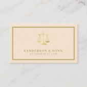Carte De Visite QR code attorney lawyer professional gold beige (Devant)