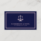 Carte De Visite QR code attorney lawyer professional rosegold navy (Devant)