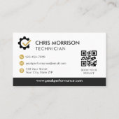 Carte De Visite QR Code Auto Mechanic Professional Service Repair (Dos)