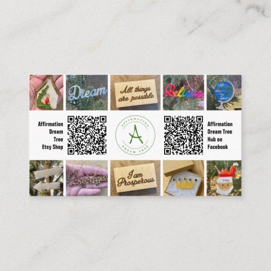 Carte de visite QR Code avec collage de photos (Dos)