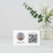 Carte de visite QR Code avec logo moderne (Debout devant)