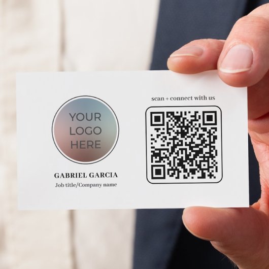 Carte de visite QR Code avec logo moderne