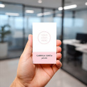 Carte de visite QR Code avec logo simple rose blus