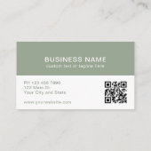 Carte de visite QR Code avec logo vert moderne (Dos)