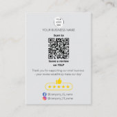 Carte De Visite QR code avis petite entreprise GOOGLE et YELP (Devant)
