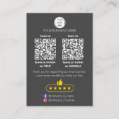 Carte De Visite QR code avis petite entreprise GOOGLE et YELP (Devant)