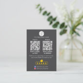 Carte De Visite QR code avis petite entreprise GOOGLE et YELP (Debout devant)
