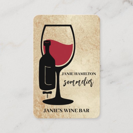 Carte de visite QR Code Bar à vin Verre de vin rou (Devant)