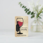 Carte de visite QR Code Bar à vin Verre de vin rou (Debout devant)