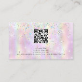 Carte De Visite QR Code beauté brillante Holographique Parties sci (Dos)