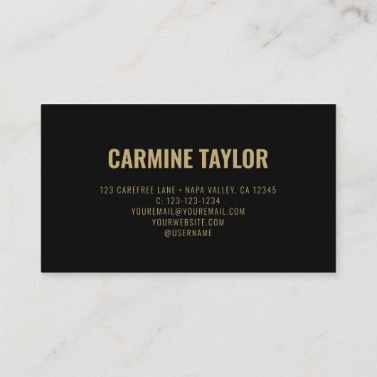 Carte De Visite QR Code Black and Gold Consultant (Dos)