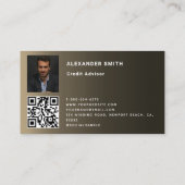 Carte De Visite QR Code Black Gold Modern Photo professionnelle (Dos)