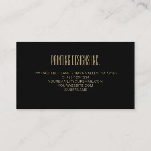 Carte De Visite QR Code Black Modern Peinture (Dos)