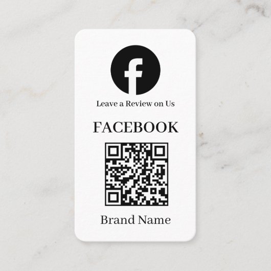 Carte De Visite QR code blanc | Avis Facebook Lien personnalisé mi (Devant)