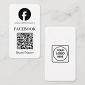 Carte De Visite QR code blanc | Avis Facebook Lien personnalisé mi (Devant / Derrière)