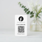 Carte De Visite QR code blanc | Avis Facebook Lien personnalisé mi (Debout devant)