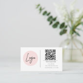 Carte de visite QR Code blanc | Carte moderne Scan (Debout devant)