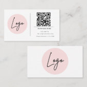 Carte de visite QR Code blanc | Carte moderne Scan (Devant / Derrière)