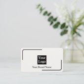 Carte de visite QR Code blanc moderne avec logo pe (Debout devant)