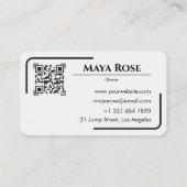 Carte de visite QR Code blanc moderne avec logo pe (Dos)