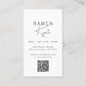 Carte de visite QR Code blanche pour restaurant de (Dos)