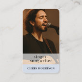 Carte de visite QR Code Bleue pour Musicien (Devant)