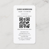 Carte de visite QR Code Bleue pour Musicien (Dos)