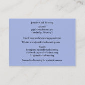 Carte De Visite QR Code Blue Art Teacher Tutor Art Class  (Dos)