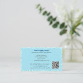 Carte De Visite QR Code Blue Swimming Pool Water Pool Contractor   (Debout devant)