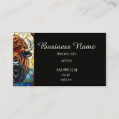 Carte De Visite QR Code Bold Bison Buffalo Animal Nature Art (Devant)