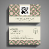 Carte de visite QR Code botanique organique modern