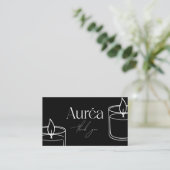 Carte de visite QR Code Bougie Moderne (Debout devant)