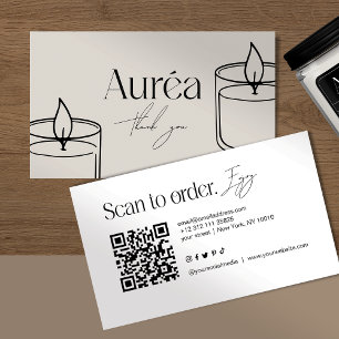 Carte de visite QR Code Bougie Moderne