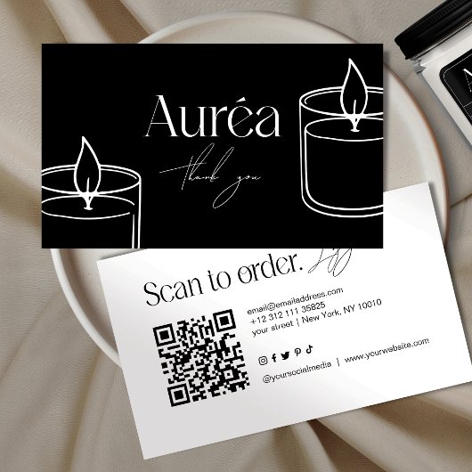 Carte de visite QR Code Bougie Moderne