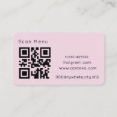 Carte de visite QR Code Boulangerie Rose | Bak Wat (Dos)