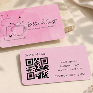 Carte de visite QR Code Boulangerie Rose Bak Wat