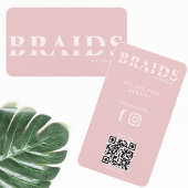 Carte De Visite QR Code Braids Beauté Salon Braiding Coiffeuse