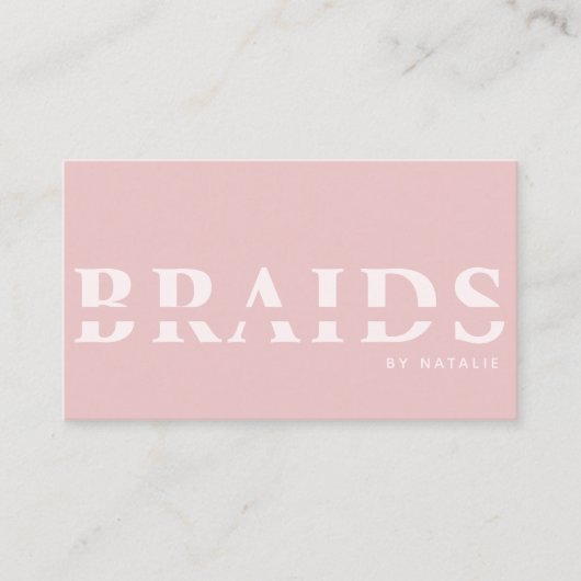 Carte De Visite QR Code Braids Beauté Salon Braiding Coiffeuse (Devant)