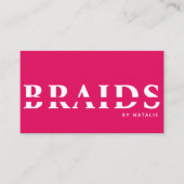 Carte De Visite QR Code Braids Beauté Salon Braiding Coiffeuse (Devant)