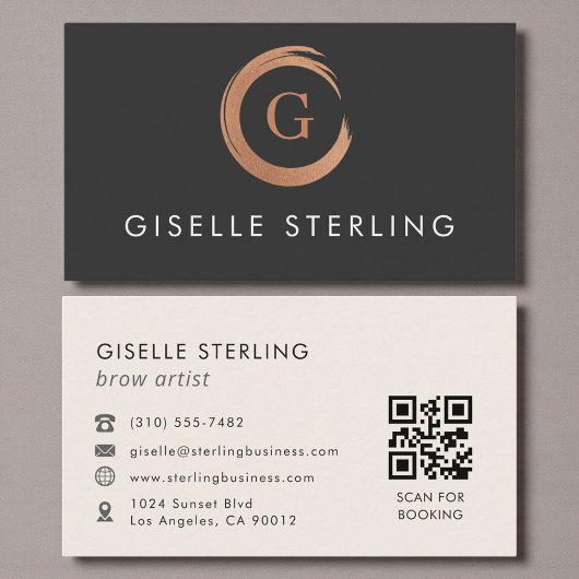 Carte De Visite QR Code Brow Artist Modern Minimalist