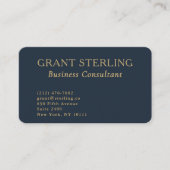 Carte De Visite QR Code Business Consultant Navy Blue Gold  (Devant)