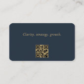 Carte De Visite QR Code Business Consultant Navy Blue Gold  (Dos)